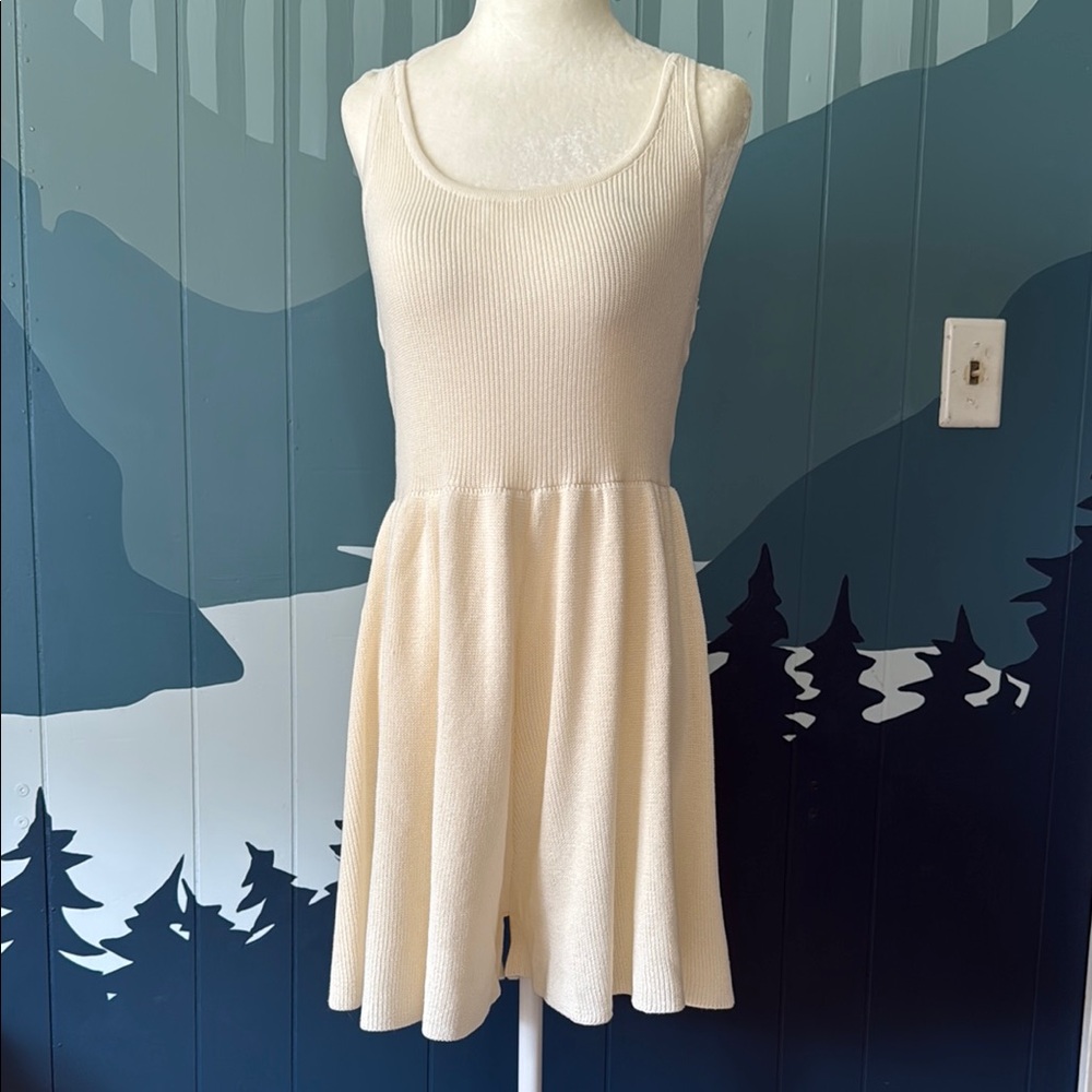 Cream Sleeveless Knit Romper